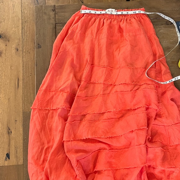 Coral Linen Maxi Skirt - Picture 8 of 8